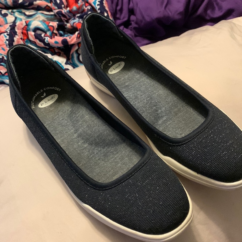 Dr. Scholls slip on shoes - white and silver speckled detail